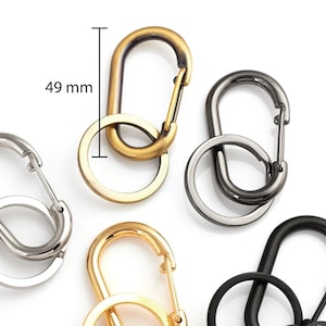 Moschettone a scatto da 49 mm con portachiavi diviso / Colori assortiti