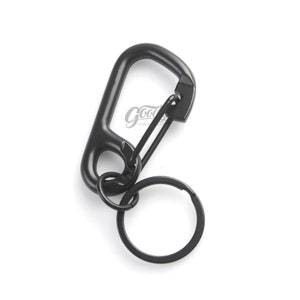 Moschettone a scatto a forma di D opaco resistente / Portachiavi con gancio / Gancio per chiavi / Chiusura a scatto nera / Portachiavi con moschettone nero