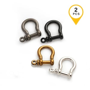 Connettore a grillo in metallo per ferri di cavallo / 2 pezzi, 9-10 mm / Chiusura a vite con gancio a U per portachiavi fai da te