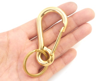 Brass Carabiner Keychain Clip, Gold Key Ring Hook - Etsy
