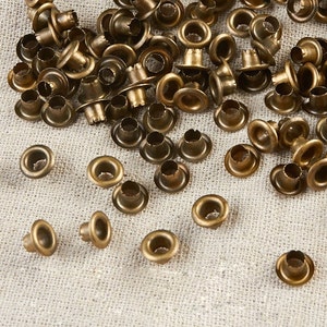 x200 Stück 4 mm Runde Metall Handwerk Tülle | Leder Craft Öse | Öse für Tag Label Mehrere Farben