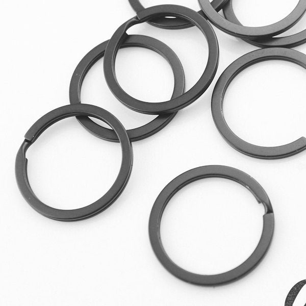 x10Pieces 30 mm Black Split Ring / Portachiavi rotondo / Portachiavi diviso / piccolo portachiavi / Portachiavi ad anello