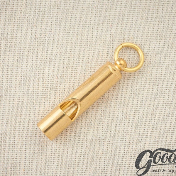 Brass Whistle 40mm Length / Survival Supplies / Whistle keychain / Brass Supply / Whistle Pendant / Whistle Charms