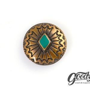 2 botones de concho redondos de 25 mm, con cierre de rosca vintage, conchos artesanales de cuero, conchos decorativos, conchos de motociclista y conchos de billetera.