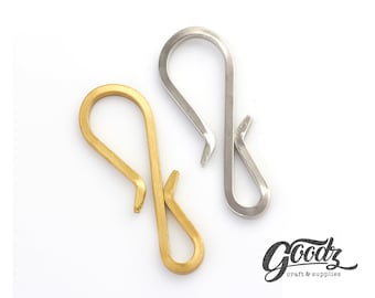 Brass Flat Fish Hook 68mm | Hook Keychain | Wallet Hook | Shackle Fishhook | Key Fish Hook