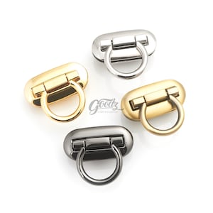 Oval Purse Lock: Twist Turn Closure - Gold, Gunmetal, Silver, Antique Brass