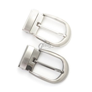 Polished Clip On Belt Buckle: Silver & Gunmetal, 35mm Replacement