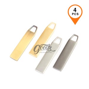 Minimalist Metal Zipper Puller Replacement - Zipper Tab for Bags, Pouches , Jackets - 45mm Polished Slider Pull