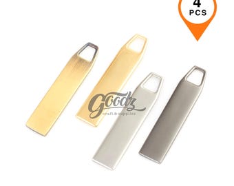 Minimalistische metalen ritstrekkervervanging - ritslipje voor tassen, zakjes, jassen - 45 mm gepolijste schuifregelaar