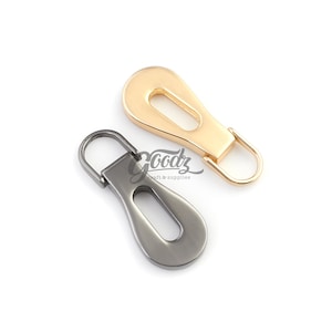 x4Pieces 40mm Length Teardrop Shape Zipper Puller | Replacement Zipper Slider Puller For Bag - Purse - Wallet - Jacket