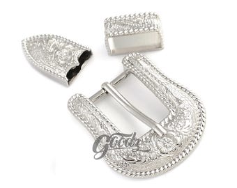 2 Fibbie Per Cintura Western 30mm - Vintage In Lega Per Stile Cowboy - Foto 10