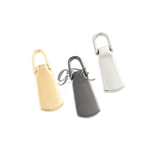 Teardrop Zipper Pull: Polished Gold, Silver, Gunmetal - 4 Pieces (26mm Length)