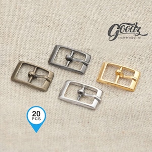 10 mm Mini Rechteck Center Bar Schnallen, 20 Stück - Puppenkleidung, Haustierhalsband, Schuhe, Taschenschnalle - winzige Ersatzschnalle