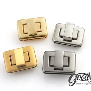 Rectangular Purse Twist Lock: Bag Hardware, Leather Craft Closure