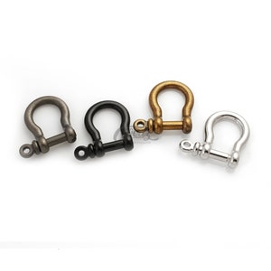 2Pieces 9-10mm Metal Shackle  Connector | U Horse Shoes Hook Screw Lock for DIY Keychain