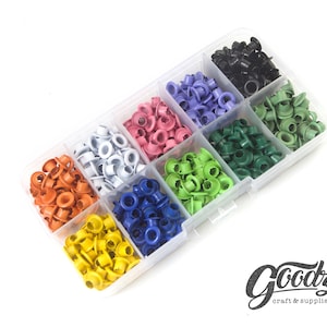 500PCS / 10 Color Grommet Eyelet Box set , Hole round Eyelets 4mm inner diameter image 3