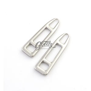 Silver Zipper Puller Replacement: Polished Metal Slider (4 Pieces)