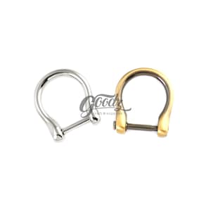 13mm Screw Shackle Connector: Silver/Brass Horseshoe U Hook, Keychain/Bag Hardware (2 Pcs