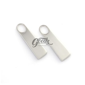 Matte Silver Rectangle Zipper Pulls: 30mm Replacement Sliders, 4-Piece Set