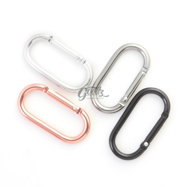 Set of 3PCS Light Weight Aluminium Alloy Spring Snap Carabiner Clasp / D Clip / Snap Hook / Backpack Hook Keychain / Assorted color