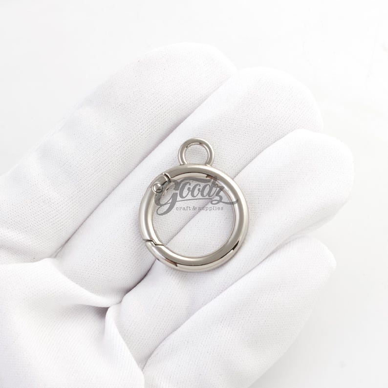 Mini fjäderlåsring med snäppfäste och ögla, 6 st | Litet O-ringsspänne | Berlockkoppling | Nyckelringsdetaljer bild 6