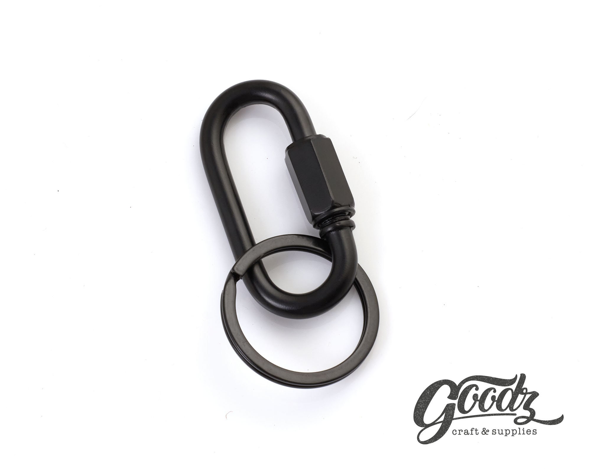 Set of 2PCS Heavy Duty Tiny Screw Lock Carabiner With Split Key Ring /  Matte Black Carabiner / Heavy Carabiner/ Clip-key Hook 