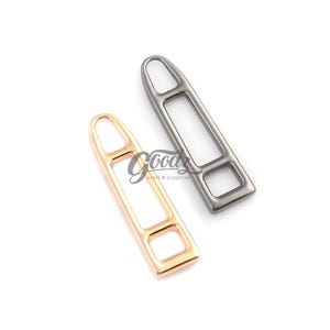 Polished Metal Zipper Puller: Gold & Gunmetal Replacement Slider (4 Pieces)