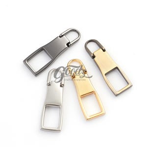 x4Pieces 35mm Length Modern Shape Zipper Puller | Replacement Zipper Slider Puller For Bag - Purse - Wallet - Jacket