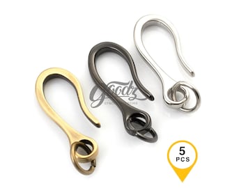 Mini Fish Hook Keychain ,  x5Pcs - 47 mm | Minimalist EDC Key Clip | DIY Key Holder