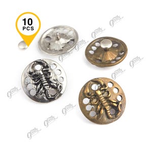 Metal Round Scorpion Rivets , 21mm  | Fantasy Decorative Stud Rivet For Leather Craft (x10Pcs)
