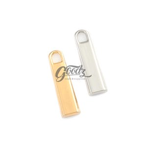 Minimalist Zipper Puller Replacement: Polished Gold/Silver, 27mm, 4-Piece Set