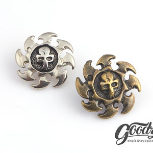 10 Stück Skull Rowel Knopfniete / Skull Stud / Skull Rowel Niete / Lederniete / Lederniete / Old Tone Skull
