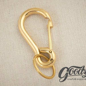 Solid Brass Hook Keychain Leather Craft Accessory Carabiner Clip