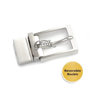 Silver Reversible Clip On Belt Buckle , 1/8inch - 30mm , Polished Replacement Clamp On Buckle - Flip  Double Side Buckle