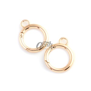 Mini fjäderlåsring med snäppfäste och ögla, 6 st | Litet O-ringsspänne | Berlockkoppling | Nyckelringsdetaljer Gold