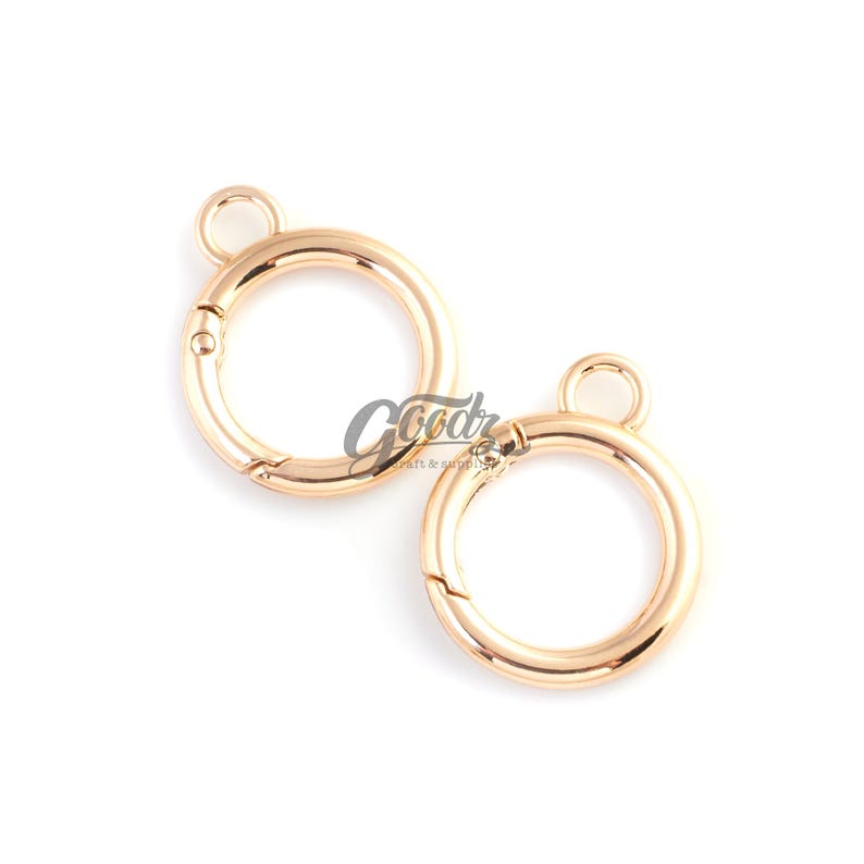 Mini fjäderlåsring med snäppfäste och ögla, 6 st | Litet O-ringsspänne | Berlockkoppling | Nyckelringsdetaljer Gold