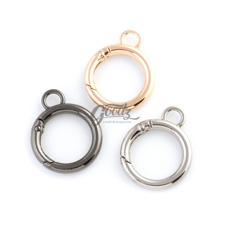 Mini fjäderlåsring med snäppfäste och ögla, 6 st | Litet O-ringsspänne | Berlockkoppling | Nyckelringsdetaljer bild 5