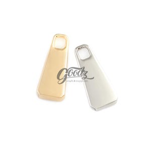x4Pieces 21mm Length Modern Zipper Puller | Replacement Zipper Slider Puller For Bag - Purse - Wallet - Jacket  | Metal Zipper