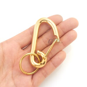 D - Shape Brass Carabiner Hiking Keychain