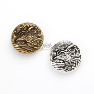 2 conchos de moneda con forma de cabeza de águila de 30 mm, con forma de botón, de cuero, para decorar, de motociclista o de billetera.