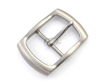 Minimalist Silver - Gunmetal Center Bar Belt Buckle , 1 3/8” - 35mm  | Men's Replacement Buckle