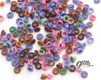 1000PCS Mix Color Grommet Eyelet , Hole round Eyelets 4mm inner diameter