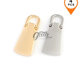 Minimalist Metal Zipper Puller Replacement | Gold & Silver Zipper Pull Slider (x4Pieces)