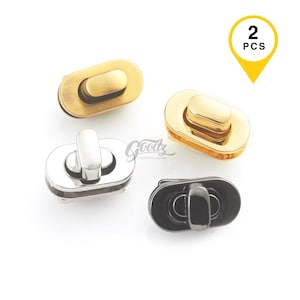 Mini Ellipse Twist Turn Lock ,x2 Sets - 24mm | Metal Locks Closure Hardware, Purse Bag Clasp