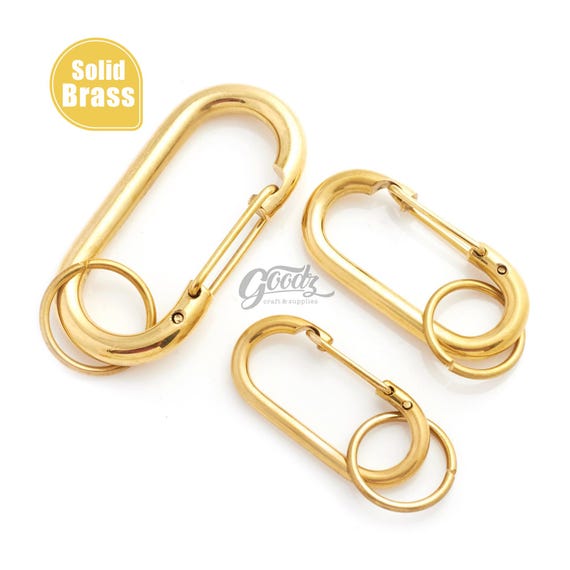 Brass Oval Carabiner Keychain | Belt Ear Loop Key Clasp Hook - Etsy
