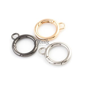 Mini fjäderlåsring med snäppfäste och ögla, 6 st | Litet O-ringsspänne | Berlockkoppling | Nyckelringsdetaljer bild 3