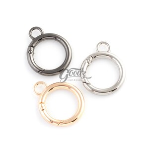 Mini fjäderlåsring med snäppfäste och ögla, 6 st | Litet O-ringsspänne | Berlockkoppling | Nyckelringsdetaljer bild 4