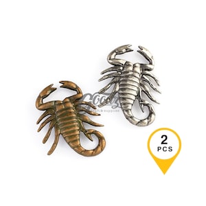 Scorpions Rivet Stud Conchos,  2Pieces , Silver & Antique Brass Tone, Decorative Leather Craft Concho