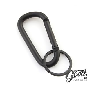 x2stk Aluminiumlegierung matt schwarz Spring Snap Karabiner | D-Form-Clips | Karabinerhaken | Türhaken Schlüsselanhänger | Verschiedene Größen