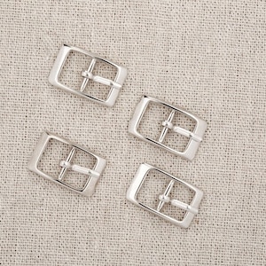 10 pièces 10 mm taille intérieure Boucle de ceinture mini-barre centrale Petite boucle boucle de sac Petite boucle Pièce de boucle pour poupée Silver